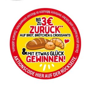 Bis zu 3€ zurück für Nutella beim gleichzeitigen Kauf von Brot, Brötchen und/oder Croissants