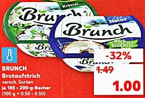 Kaufland...Brunch Brotaufstrich mit Cashback von Coupies beim Kauf von 2 Bechern für nur 40 Cent