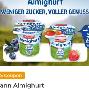 GRATIS 20x Ehrmann Almighurt -30% Zucker dank 100% Rabatt