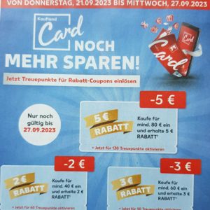 2€, 3€ und 5€ Kaufland Rabatt-Coupons bis 27.09.2023