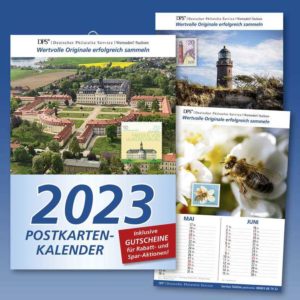 Kostenloser Postkarten-Kalender 2023 und DPS Sammelführer