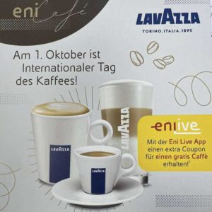 Gratis Kaffee an Eni bzw. Agip Service-Stationen mit Eni Live App bis 08.10.2023