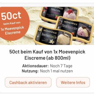 Mövenpick Eiscreme 0,94€ mit Smhaggle