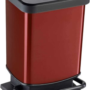 Rotho Paso Mülleimer 20l mit Deckel, Kunststoff (PP) BPA-frei, rot, 20l (29,3 x 26,6 x 45,7 cm)