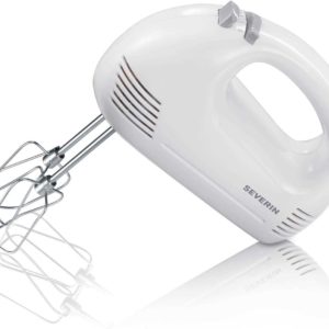 SEVERIN HM 3827 Handmixer (ca. 200 W) weiß mit Rührbesen und Knethaken