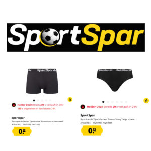 Sportspar: Unterwäsche für 0,99€