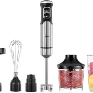 Amazon: Midea MJ-BH1001W 5-IN-1 Edelstahl-Stabmixer Set,1000 Watt,500ml (34,30€ statt 54,98€)