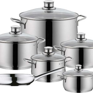 WMF Diadem Plus 6-teiliges Topfset mit Deckel Cromargan Edelstahl Induktion Set für 161,68 € (statt 178,99 €)