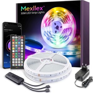 Mexllex 30M LED Strip Lights mit Bluetooth billiger