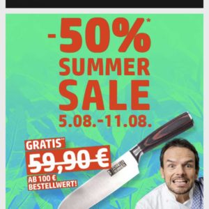 Bis zu 50% Rabatt bei Henssler plus Santokumesser (59,90€) gratis ab 100€ Einkauf