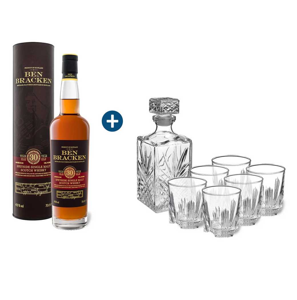 104.99€) (statt + Whisky für Ben 30 7-teiliges Single Scotch 79.99€ Speyside Jahre Malt Bracken Gläser-Set