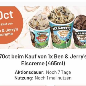 Ben &amp; Jerry Eis für 3,74€ mit Smhaggle