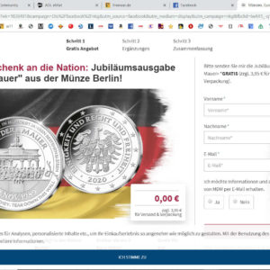 Münze Jubiläumsausgabe &#034;Fall der Mauer&#034;  Gratis  zzgl. 3,95€ Porto