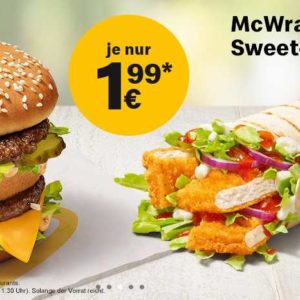 McDonalds: Big Mac &amp; McWrap Chicken Sweet Chili für je 1,99€