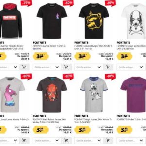 FORTNITE T-Shirts/Gamer Hoodie für Kinder ab 3,99€/9,99€ (zzgl. Versand)