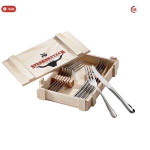 WMF Steakbesteck 12-teilig in Holzkiste für 19,99€ (statt 30€)