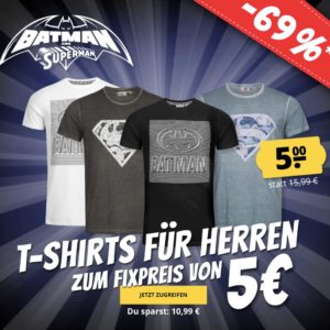 Superman &amp; Batman T-Shirts für 8,95€ inkl. Versand