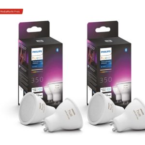 PHILIPS Hue White &amp; Color Ambience GU10 4er Pack LED Lampe Mehrfarbig für 107,99€ (statt 120€)