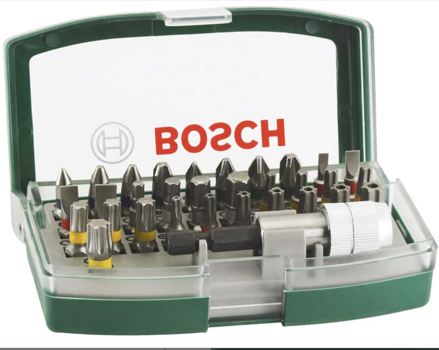 Bosch Schrauberbit-Set 32-teilig (2607017063) mit Farbcodierung in Kunststoffbox
