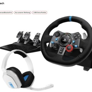 Logitech G920 Driving Force Rennlenkrad für Xbox One &amp; PC / G92 für PS5, PS4, PC, Mac +Astro A10 Gaming Headset für je 229,99€