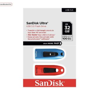 SanDisk Ultra USB 3.0 32GB 2-Pack USB-Sticks für 9€ (statt 12€)