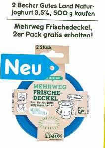 Netto MD: 2 Silikondeckel Gratis zum Kauf von 2 Joghurt dazu