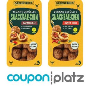 GREENFORCE vegane Snackbällchen für 1,11€ statt 2,22€ Dank 50% Cashback von Couponplatz (auch über Scondoo möglich) bei Edeka (bis 14.01.2023)