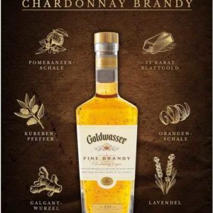 ORIGINAL DANZIGER Goldwasser Chardonnay Brandy mit 22 Karat Blattgold (0,7 L) für 23,92€ statt 32,44€