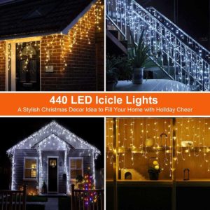 Eisregen-Lichterkette mit 440 LED für 22,99€ (statt 46€) - versch. Modi, warm- und kaltweiß