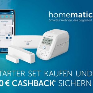 Homematic IP - 20€ Cashback auf verschiedene Smart-Home-Starter-Sets - Heizen, Raumklima, Rauchwarnmelder, Licht, (Wasser-) Alarm, Beschattung, Zutritt