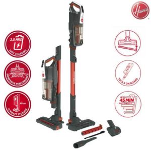 Hoover HF522SFP 01 Akku-Stielstaubsauger | 107,91€ satt 165,85€ | bis zu 45 Min. saugen | Aufladen in 2,5 Std. | 22V Lithium Ionen Akku | Direkt Impuls Motor mit 100.000 U/min. | Touch LED Anzeige