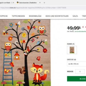 Sehr süßer Kinderteppich 80 x 150 cm für 15 €/ Ab 20 € gibt es 10 € Neukunden Rabatt &#043;  Versandkostenfrei