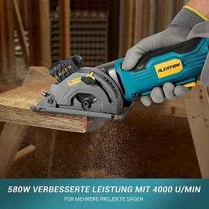 ALEAPOW Mini-Handkreissäge mit 580W und Laserführung für 59,43€ (statt 85€)