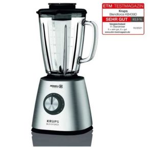 Krups Blendforce+ KB439D Standmixer | 60,39€ statt 68,60€ | 800 Watt | 5 Geschwindigkeiten | Pulsfunktion | 1,75 Liter Thermoglasbehälter (Nutzvolumen: 1,25 Liter)