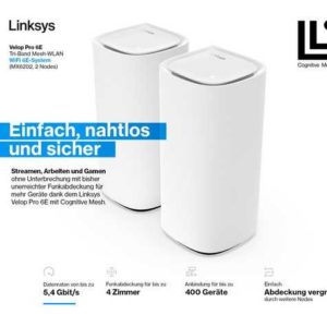 Linksys Velop Pro WiFi-6E Mesh-System | (2er-Pack) 263€ statt 349,99€ | (3er-Pack) 375€ statt 458,20€