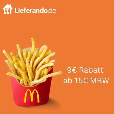 🍟 McDonald\'s: 9€ Gutschein Lieferando über MBW ab 15€ 