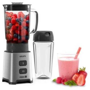 Mini-Standmixer Krups KB17GD Pulseo (400 Watt, 0,7 Liter Glasbehälter) für 45,00 € (statt 71,66 €).