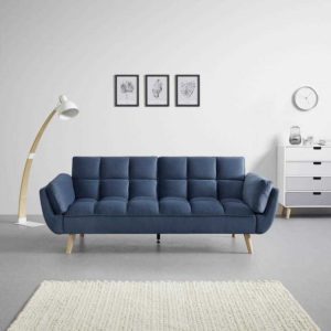 moemax: Bessagi Cora Echtholz Sofa in Blau, Grau oder Grün