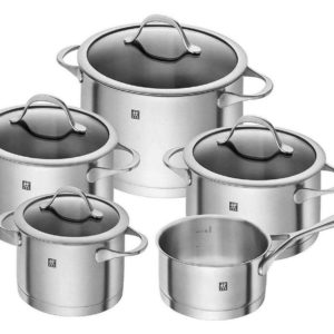 ZWILLING Essence Kochtopf-Set, 5-teilig, 4 Deckel, Induktionsgeeignet, Edelstahl für 102,95 € (statt 125,85 €)