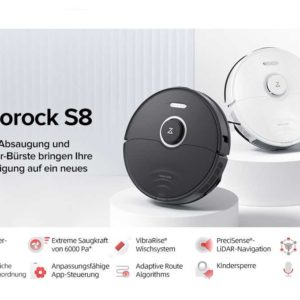 [Einführungspreis] Roborock S8 Saug-/Wischroboter mit DuoRollerbürste | 549€ statt 699€ | 6000 Pa | 3D Hindernisumgehung |  Akku 5200mAh | 6N Moppdruck | 5 mm Anheben des Mopps