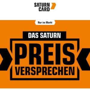 SATURN CARD + myMediaMarkt-Karte Preisversprechen - Woanders günstiger gesehen? Wir gehen mit! Nur einmalige Inanspruchnahme der Preisanpassung pro Kunde bzw. Kundenkarte