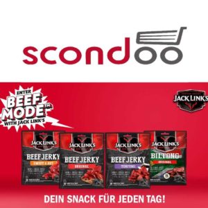 Jack Link's Beef Jerky 70g für 1,33€ statt 3,33€ Dank 2€ Cashback von Scondoo bei Penny