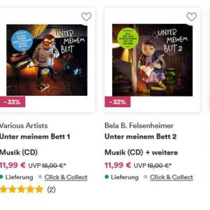 [Thalia] "Unter meinem Bett" Kindermusik-CDs mit 33% Rabatt