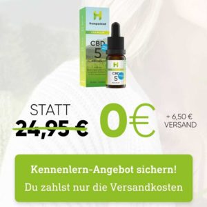 Gratis 10ml 5%iges CBD Öl gegen Versandkosten (6,50€)