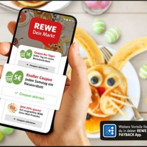 Heute: 5€ Coupon (MBW: 80€) 🐣 Rewe-Ostercountdown mit täglich neuen Coupons bis zum 17.04.22