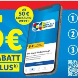 LIDL Plus: 5€ Rabatt ab 50€ Einkaufswert *ab 03.07.*