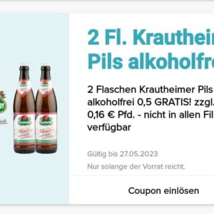 Gratis alkoholfreies Krautheimer Pils in der Logo App