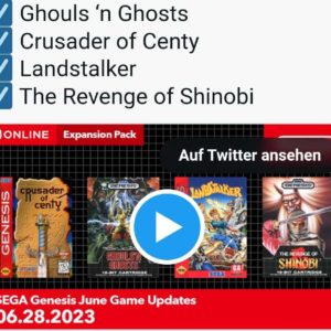 Gratis für Nintendo Switch Online-Mitglieder: Vier klassische SEGA Genesis-Spiele (Ghouls ‘n Ghosts, Crusader of Centy, Landstalker, The Revenge of Shinobi)