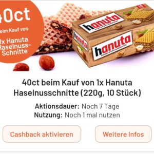 smhaggle: 0,40€ Cashback für Hanuta Haselnusschnitte + Angebot bei Hit/Familia –&gt; effektiv 1,39€