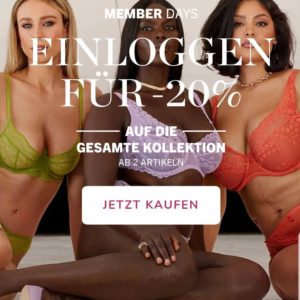 Hunkemöller: 20 % Rabatt auf die gesamte Kollektion für Member